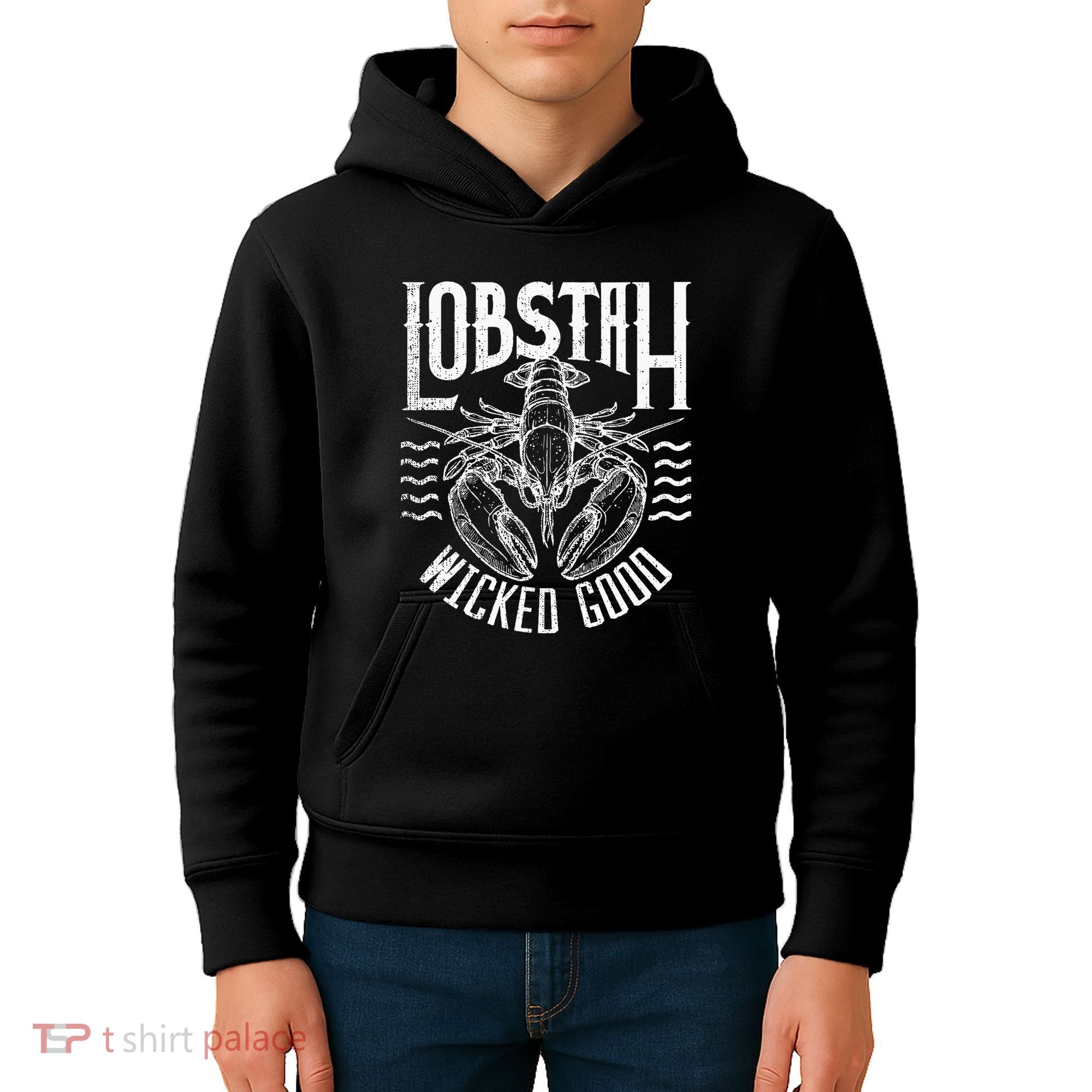Wicked Good Lobstah Funny Maine Boston Cape Cod Lobster Kids Hoodie