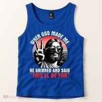 When God Made Me He Said This'll Be Fun Religious Christian  Tank Top thumb 2