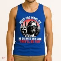 When God Made Me He Said This'll Be Fun Religious Christian  Tank Top thumb 3