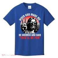 When God Made Me He Said This'll Be Fun Religious Christian  Kids T-Shirt thumb 0