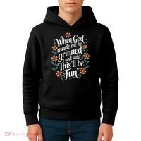 When God Made Me He Said Thisll Be Fun Christian Quote Vibe Kids Hoodie thumb 4