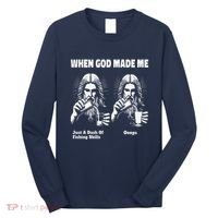 When God Made Me Just Dash Of Skills Ooops Funny Fishing Long Sleeve Shirt thumb 0