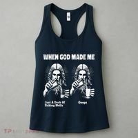 When God Made Me Just Dash Of Skills Ooops Funny Fishing Women's Tank Top thumb 3