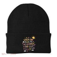 When God Made Me He Said Thisll Be Fun Christian Quote Vibe Beanie thumb 0