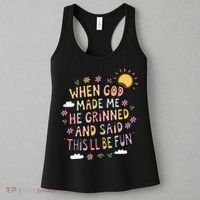 When God Made Me He Said Thisll Be Fun Christian Quote Vibe Women's Tank Top thumb 3