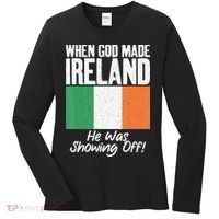 When God made Ireland he was showing off Irish Women's Long Sleeve Shirt thumb 0