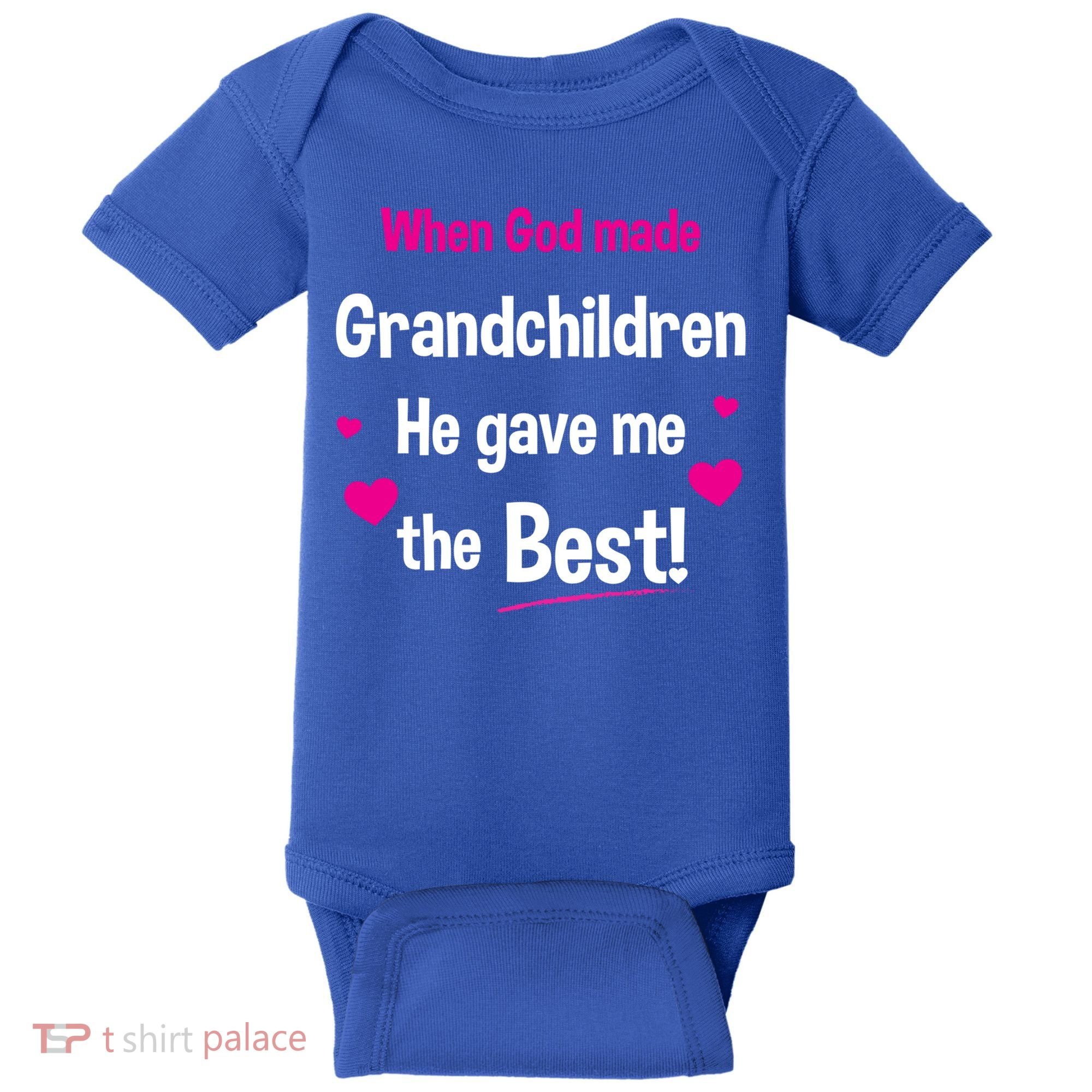 When God Made Grandchildren He Gave Me The Best Granny Gift Baby Bodysuit