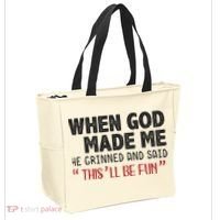 When God Made Me He Grinned And Said This Will Be Fun Tote Bag thumb 2