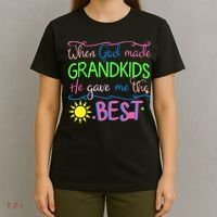 When God Made Grandkids He Gave Me The Best Love My Grandchildren T-Shirt thumb 4