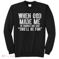 When God Made Funny Christian Faith Religious Sweatshirt thumb 0
