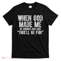 When God Made Funny Christian Faith Religious T-Shirt thumb 0