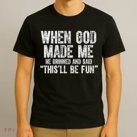When God Made Funny Christian Faith Religious T-Shirt thumb 3