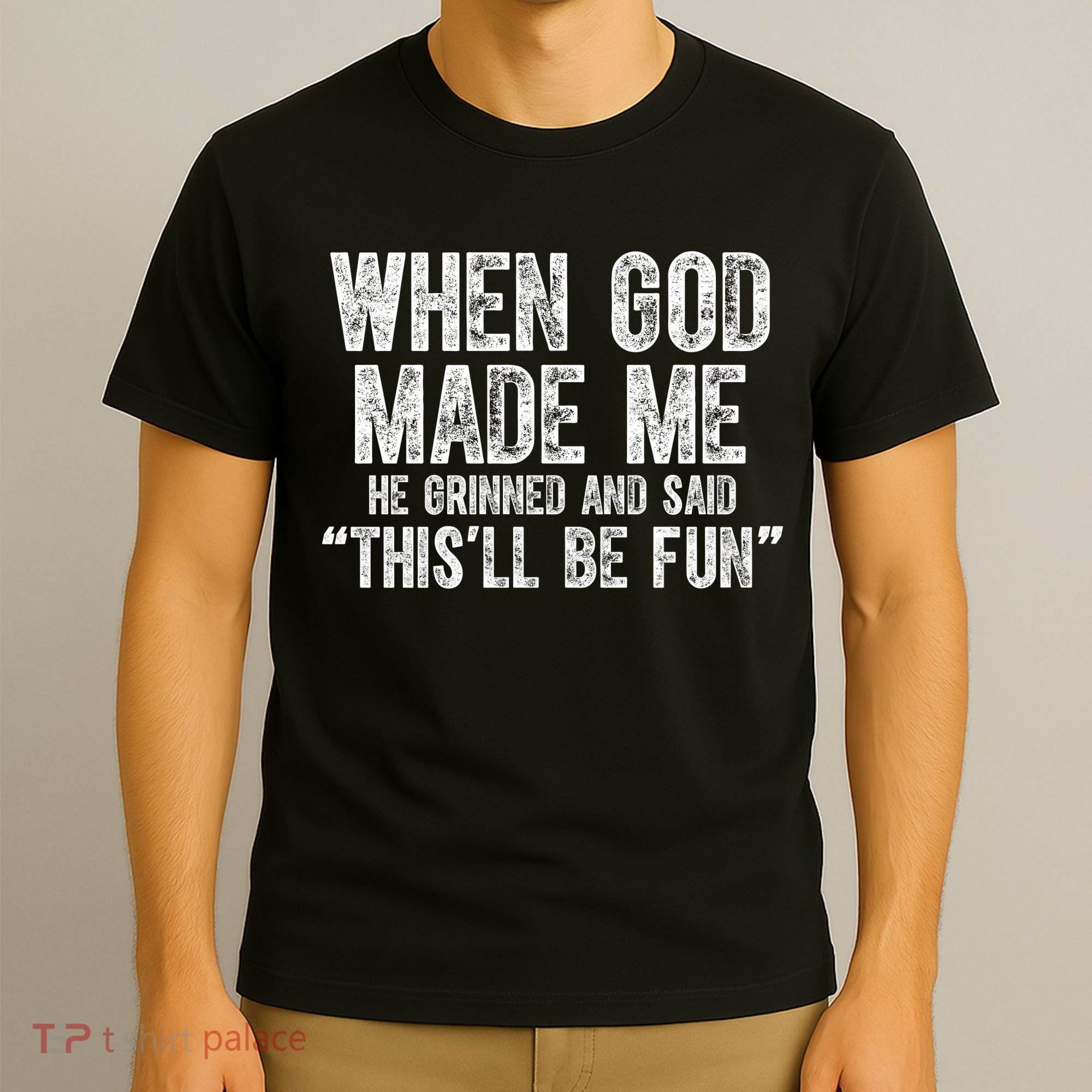 When God Made Funny Christian Faith Religious T-Shirt