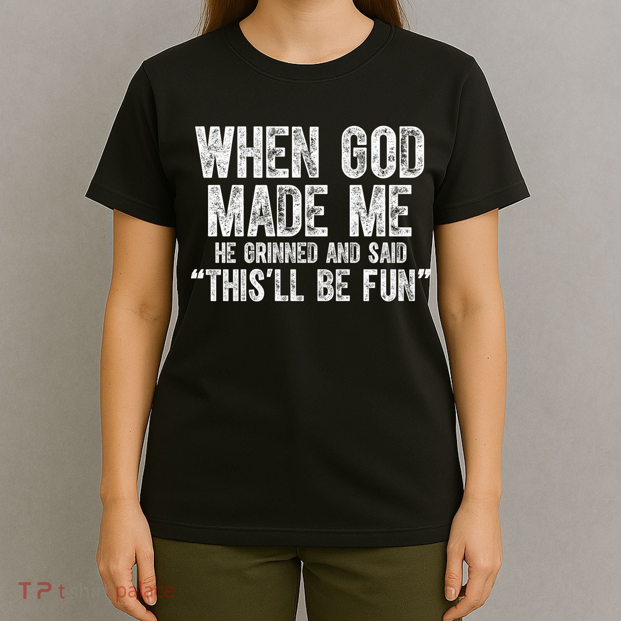 When God Made Funny Christian Faith Religious T-Shirt