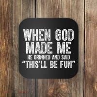 When God Made Funny Christian Faith Religious Coaster thumb 0