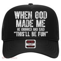 When God Made Funny Christian Faith Religious Hat thumb 0