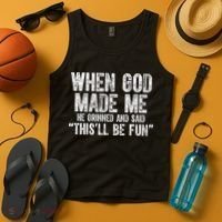 When God Made Funny Christian Faith Religious Tank Top thumb 4