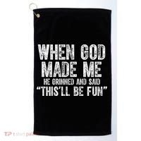 When God Made Funny Christian Faith Religious Golf Towel thumb 0