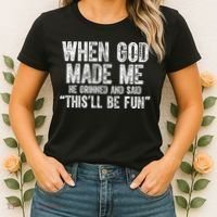 When God Made Funny Christian Faith Religious Women's T-Shirt thumb 2
