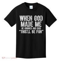 When God Made Funny Christian Faith Religious Kids T-Shirt thumb 0