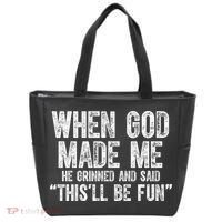 When God Made Funny Christian Faith Religious Tote Bag thumb 0