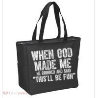 When God Made Funny Christian Faith Religious Tote Bag thumb 2