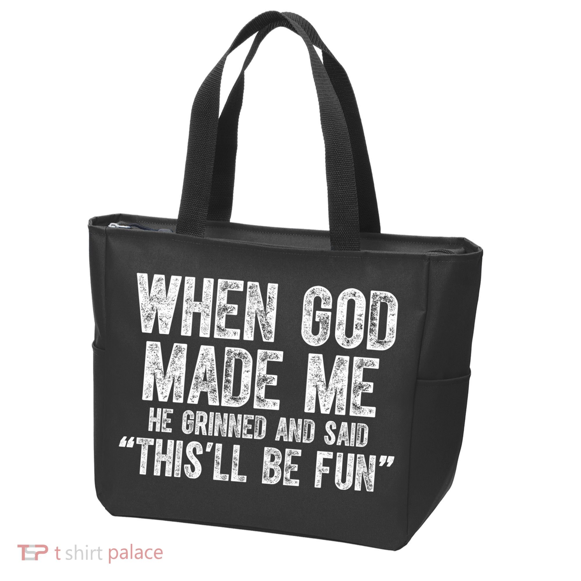 When God Made Funny Christian Faith Religious Tote Bag