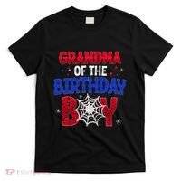 Women Grandma Of The Birthday Boy Matching Spider Web Family T-Shirt thumb 0