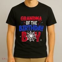Women Grandma Of The Birthday Boy Matching Spider Web Family T-Shirt thumb 3