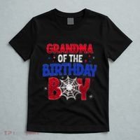 Women Grandma Of The Birthday Boy Matching Spider Web Family T-Shirt thumb 5