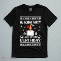 We Gonna Party Like Its My Birthday Jesus Sweater Christmas Funny T-Shirt thumb 5