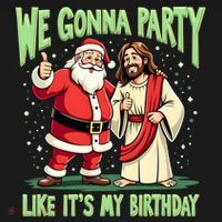 We Gonna Party Like ItS My Birthday Funny Xmas Santa Jesus Gift Women's Hoodie thumb 2