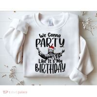 We Gonna Party Like ItS My Birthday Jesus Christmas Gift Sweatshirt thumb 2