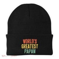 WorldS Greatest Papaw Grandpa FatherS Day Beanie thumb 0