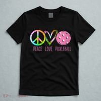 WoM.e.ns Girls Pickleball Shirts Retired Ladies Peace Love Pickleball V-Neck T-Shirt thumb 5