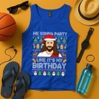 We Gonna Party Like ItS My Birthday Jesus Christmas Gift Tank Top thumb 4