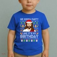 We Gonna Party Like ItS My Birthday Jesus Christmas Gift Toddler T-Shirt thumb 2