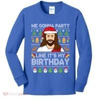 We Gonna Party Like ItS My Birthday Jesus Christmas Gift Kids Long Sleeve Shirt thumb 0