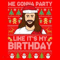 We Gonna Party Like ItS My Birthday Jesus Christmas Gift Santa Hat thumb 1