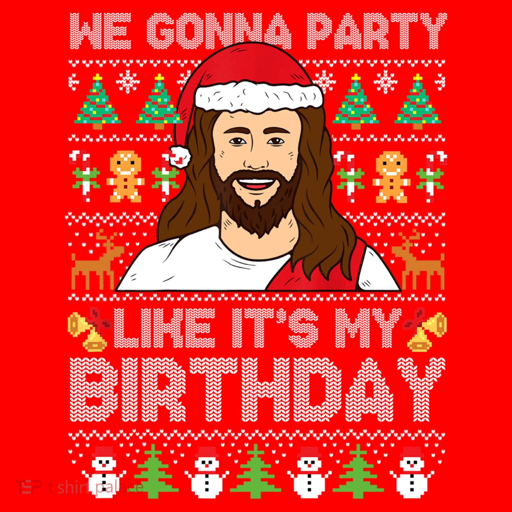 We Gonna Party Like ItS My Birthday Jesus Christmas Gift Santa Hat