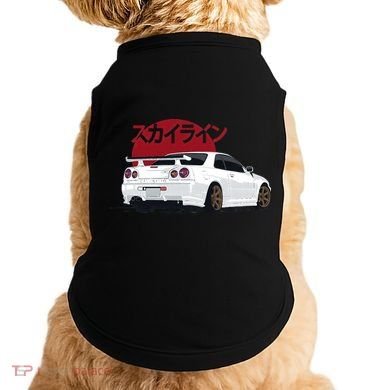 White Gt R 34 JDM Skyline Doggie Tank