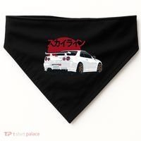 White Gt R 34 JDM Skyline USA-Made Doggie Bandana thumb 0
