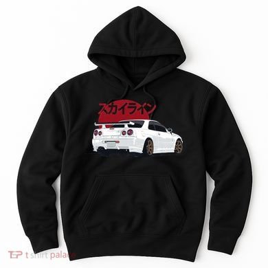 White Gt R 34 JDM Skyline Hoodie