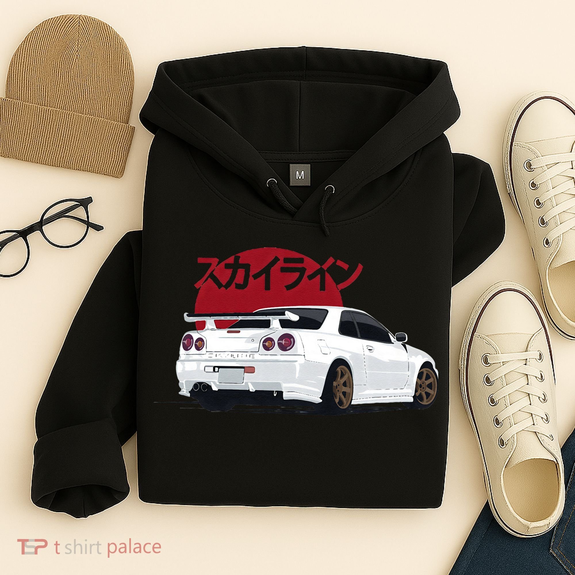 White Gt R 34 JDM Skyline Hoodie