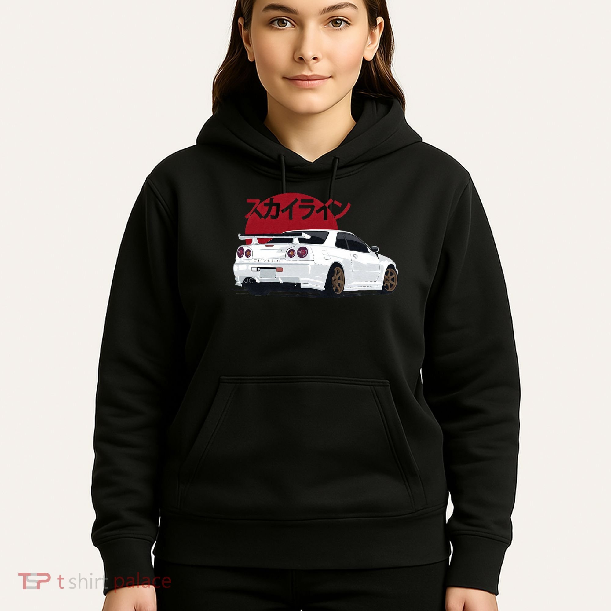 White Gt R 34 JDM Skyline Hoodie