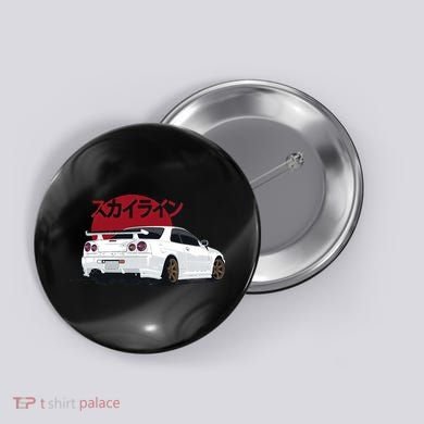 White Gt R 34 JDM Skyline Button