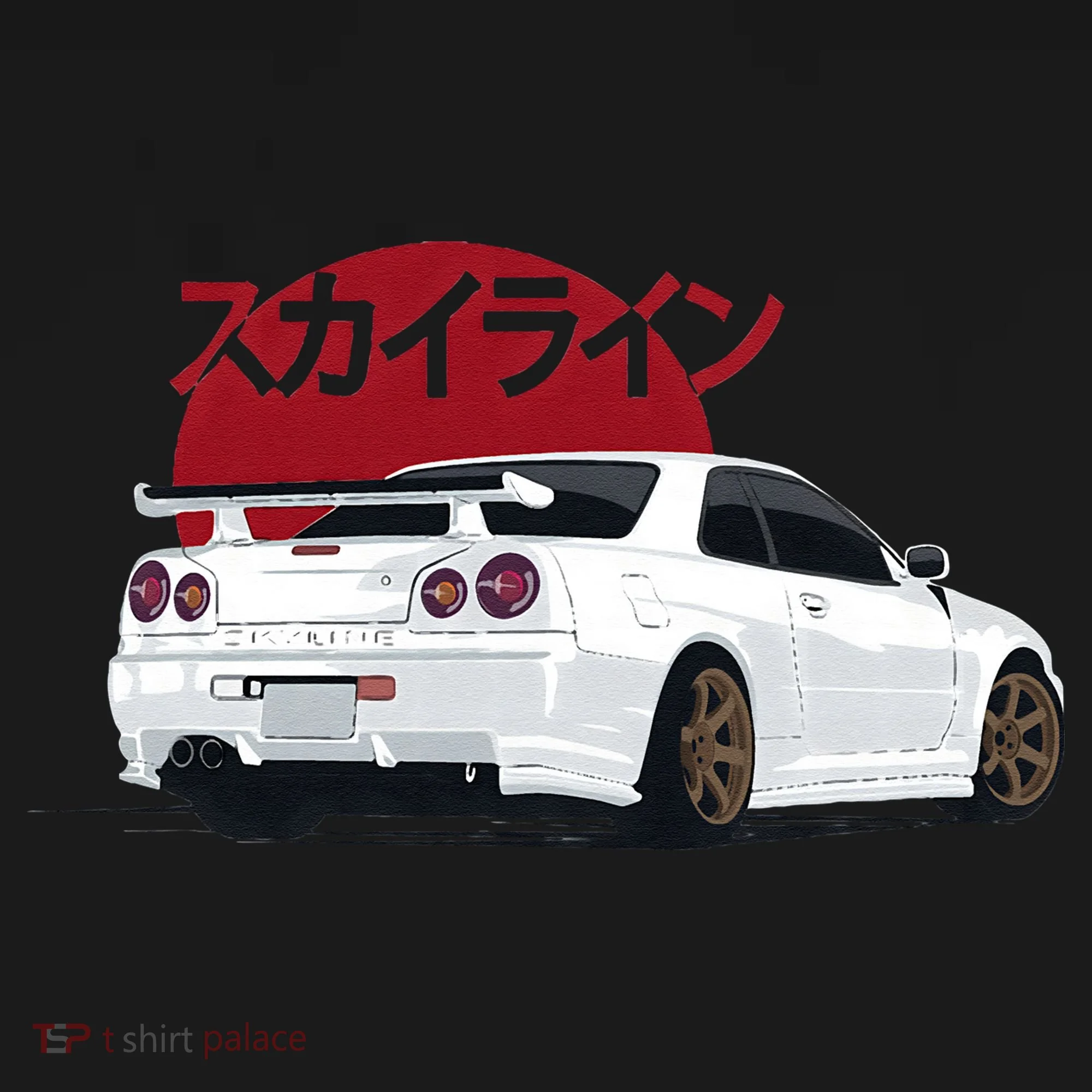 White Gt R 34 JDM Skyline Button