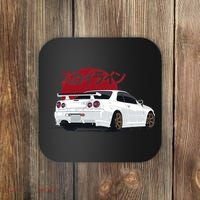 White Gt R 34 JDM Skyline Coaster thumb 0