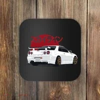 White Gt R 34 JDM Skyline Coaster thumb 0