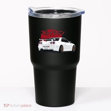 White Gt R 34 JDM Skyline Tumbler